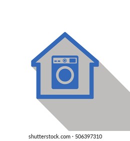 Washing machine icon. Flat design.