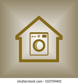 Washing machine icon. Flat design.