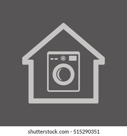 Washing machine icon. Flat design.