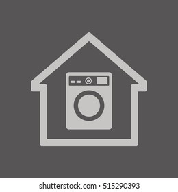 Washing machine icon. Flat design.