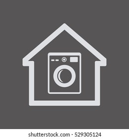 Washing machine icon. Flat design.