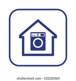 Washing machine icon. Flat design.