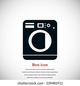 Washing machine icon, flat design best vector icon