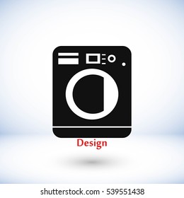 Washing machine icon, flat design best vector icon