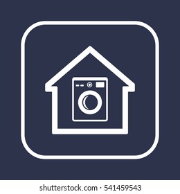 Washing machine icon. Flat design.