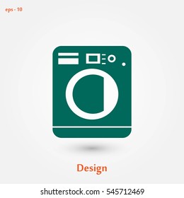 Washing machine icon, flat design best vector icon