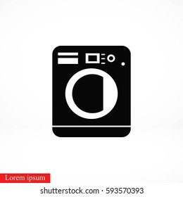 Washing machine icon, flat design best vector icon