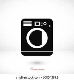 Washing machine icon, flat design best vector icon
