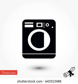 Washing machine icon, flat design best vector icon