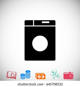 washing machine icon, flat design best vector icon
