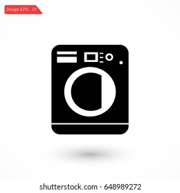 Washing machine icon, flat design best vector icon
