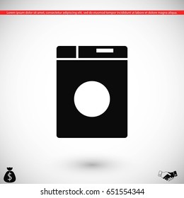 washing machine icon, flat design best vector icon