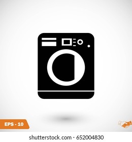 Washing machine icon, flat design best vector icon