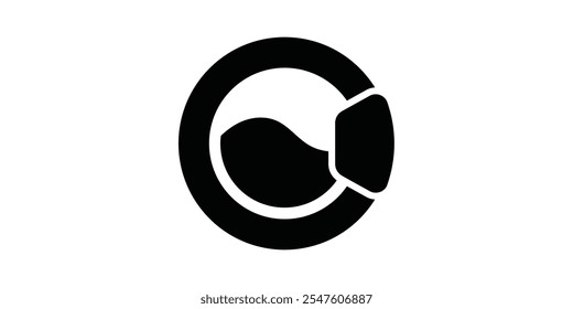 Waschmaschine Symbol flache Illustration.