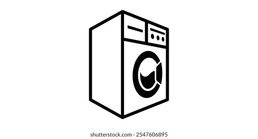 Washing Machine icon flat illustration.