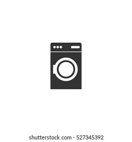 Washing machine icon flat. Illustration isolated vector sign symbol