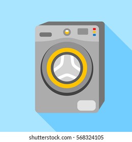 Washing machine icon. Flat illustration of washing machine vector icon for web design