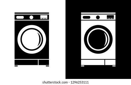 Washing machine icon flat. Minimalist style vector illustration.