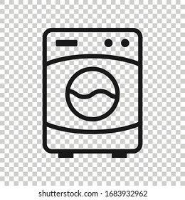 Washing machine icon in flat style. Washer vector illustration on white isolated background. Laundry business concept.