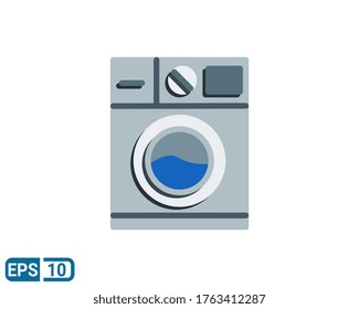 icono de lavadora de estilo plano aislado en fondo blanco. EPS 10