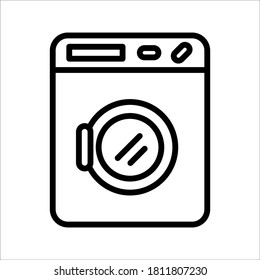 Icono de lavadora de estilo plano. Ilustración vectorial del lavaparabrisas en blanco aislado sobre fondo blanco. Concepto de negocios de lavandería.