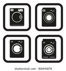 Washing machine icon in four variations