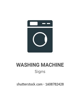 Washing machine icon glyph icon vector on white background. Flat vector washing machine icon icon symbol sign from modern signs collection for mobile concept and web apps design.