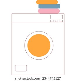 Washing machine icon home appliance flat vector