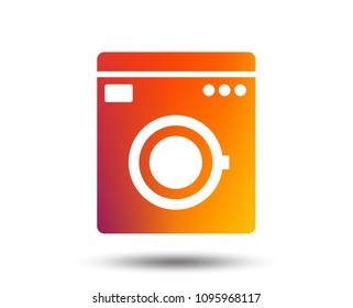 Washing machine icon. Home appliances symbol. Blurred gradient design element. Vivid graphic flat icon. Vector