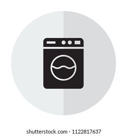 Washing machine icon. Home appliances symbol. Flat sign on white background. Vector