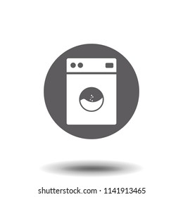 Washing machine icon. Home appliances symbol. Flat sign on white background. Vector illustration
