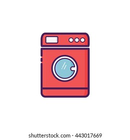Washing Machine Icon Illustration