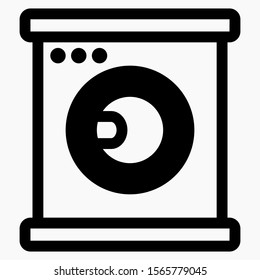 Washing machine icon. Illustration of washing clothes. Hotel linen cleaning. Cleaning clothes. Vector icon.