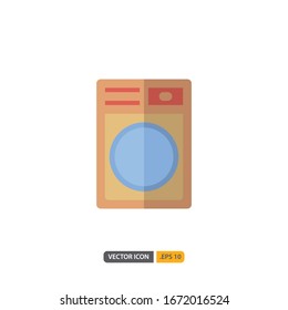 icono de lavadora aislado en fondo blanco. para el diseño de su sitio web, logotipo, aplicación, UI. Ilustración gráfica vectorial y trazo editable. EPS 10.