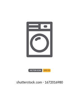 icono de lavadora aislado en fondo blanco. para el diseño de su sitio web, logotipo, aplicación, UI. Ilustración gráfica vectorial y trazo editable. EPS 10.
