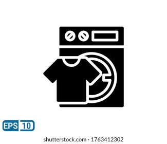 washing machine icon isolated on white background. vector illustration in glyph style. EPS 10