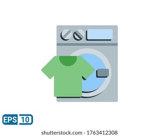 icono de la lavadora aislado en fondo blanco. ilustración vectorial en estilo plano. EPS 10