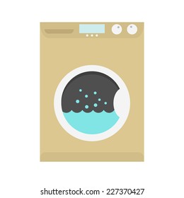 washing machine icon. isolated on white background. flat design modern vector illustration