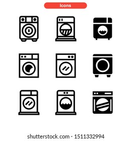 washing machine icon isolated sign symbol vector illustration - Collection of high quality black style vector icons
