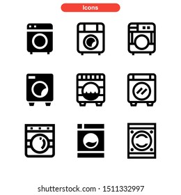 washing machine icon isolated sign symbol vector illustration - Collection of high quality black style vector icons
