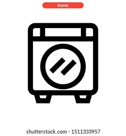 
washing machine icon isolated sign symbol vector illustration - high quality black style vector icons

