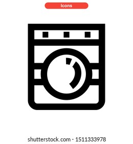 
washing machine icon isolated sign symbol vector illustration - high quality black style vector icons
