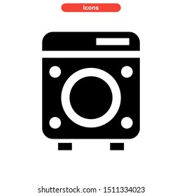 
washing machine icon isolated sign symbol vector illustration - high quality black style vector icons
