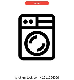 
washing machine icon isolated sign symbol vector illustration - high quality black style vector icons
