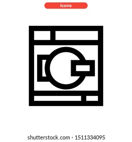 
washing machine icon isolated sign symbol vector illustration - high quality black style vector icons
