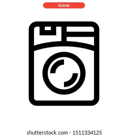 
washing machine icon isolated sign symbol vector illustration - high quality black style vector icons
