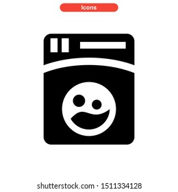 
washing machine icon isolated sign symbol vector illustration - high quality black style vector icons
