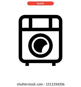 
washing machine icon isolated sign symbol vector illustration - high quality black style vector icons
