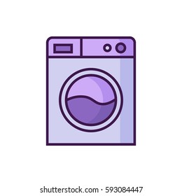 Washing machine icon, laundry