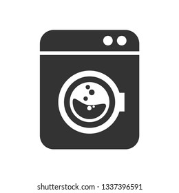 Washing Machine Icon. Laundry Equipment Illustration As A Simple Vector Sign & Trendy Symbol for Design and Websites, Presentation or Mobile Application. 